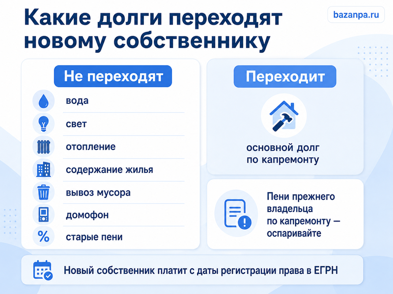 Новому собственнику начисляют старые долги за ЖКХ какие платежи переходят вместе с квартирой