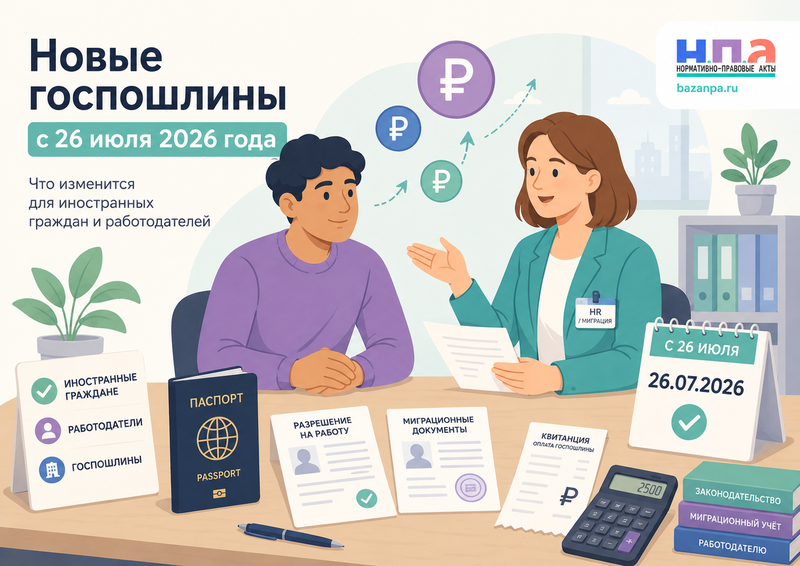 Новые госпошлины для иностранных граждан и работодателей с 26 июля 2026 года размеры и льготы