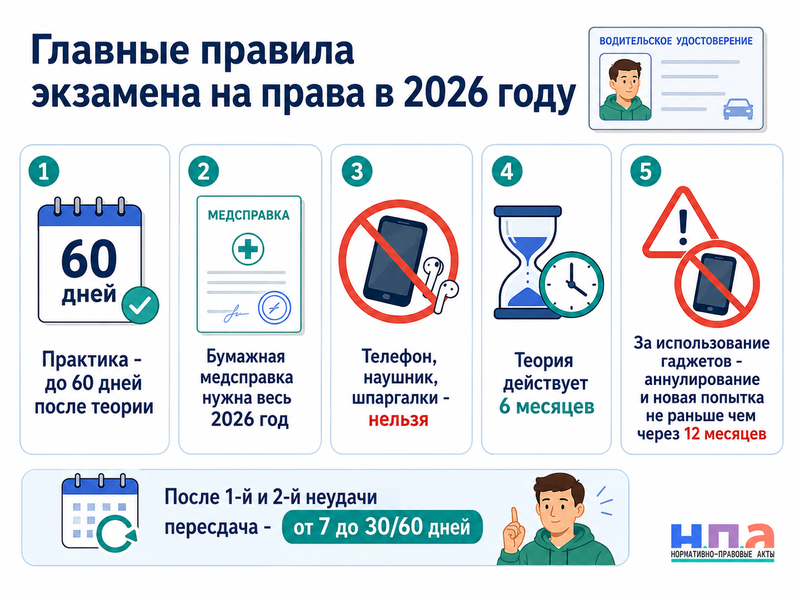 Новые правила экзамена на водительские права в 2026 году