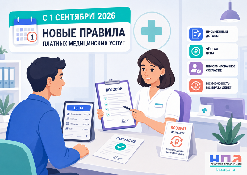 Новые правила платных медицинских услуг с 1 сентября 2026 года договор, цена, согласие и возврат денег