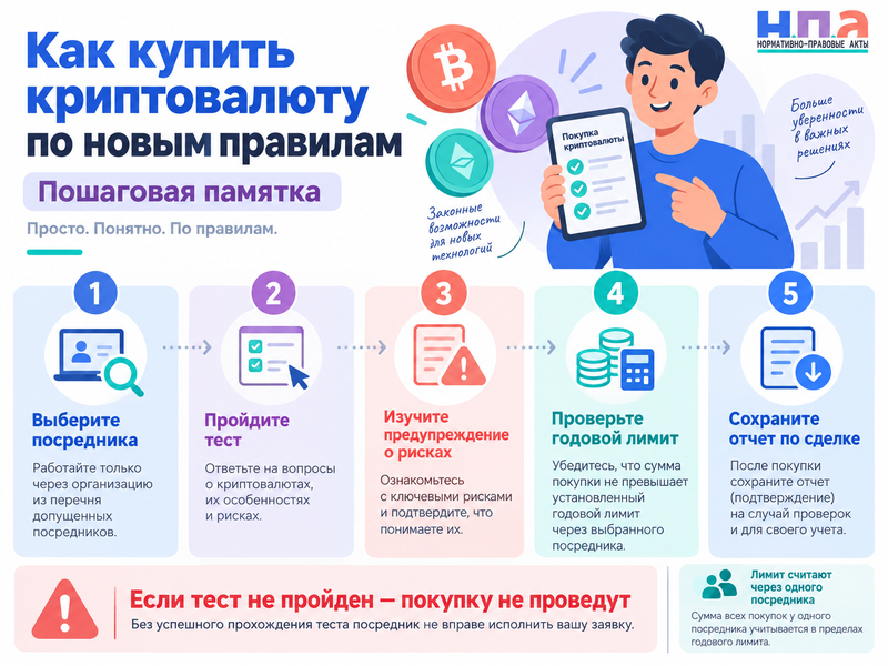 Нужен ли тест для покупки криптовалюты и как считать лимит 300 тысяч