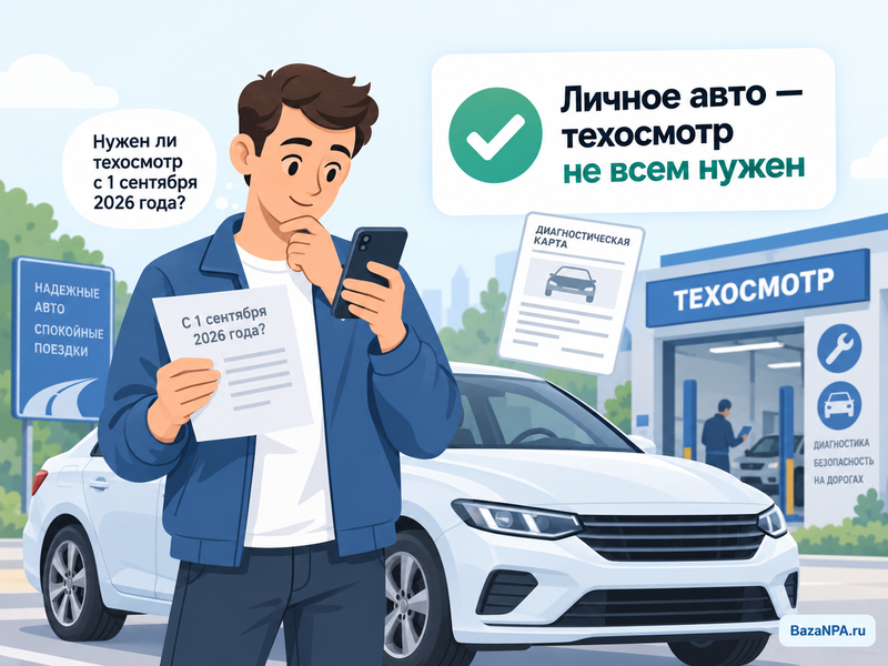 Нужен ли всем автомобилям техосмотр с 1 сентября 2026 года