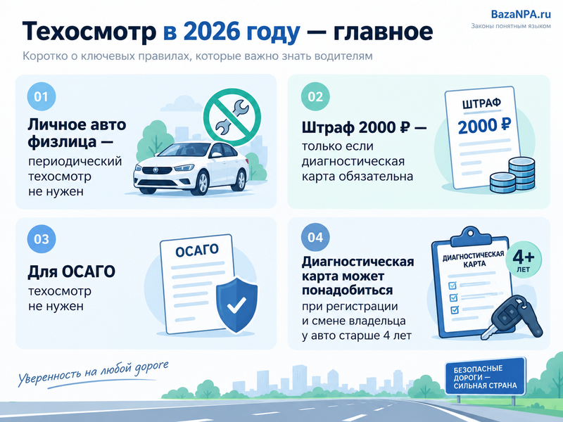 Нужен ли всем автомобилям техосмотр с 1 сентября 2026 года
