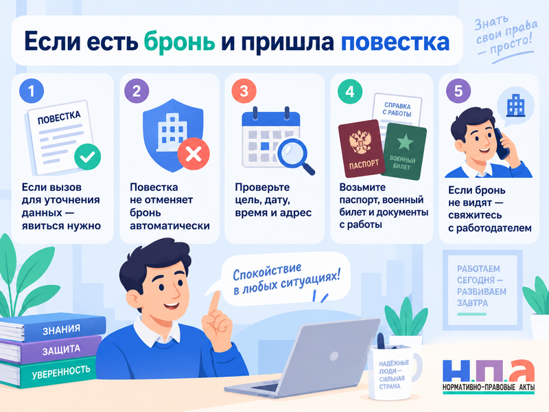Нужно ли идти в военкомат, если есть бронь от мобилизации