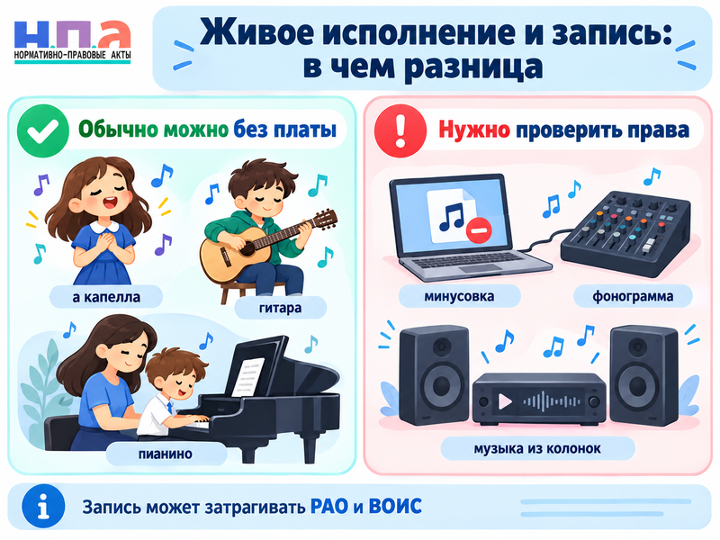 Нужно ли платить РАО за песни на школьном концерте