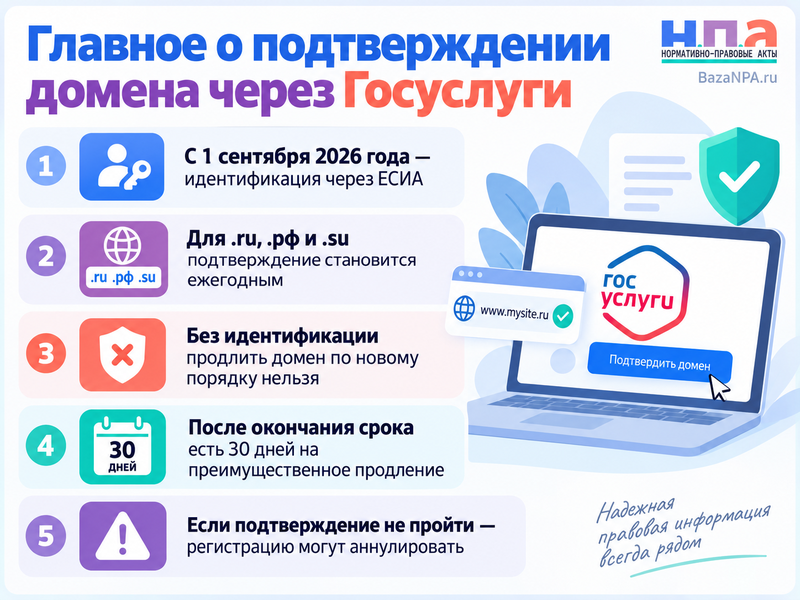 Нужно ли подтверждать владельца домена через Госуслуги