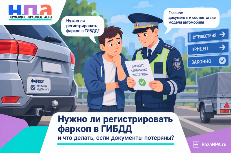Нужно ли регистрировать фаркоп в ГИБДД и что делать без документов