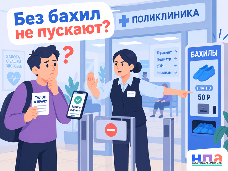 Обязан ли пациент покупать бахилы в поликлинике