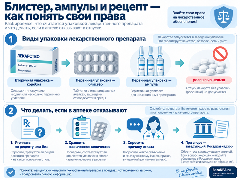 Обязана ли аптека продать один блистер или несколько ампул