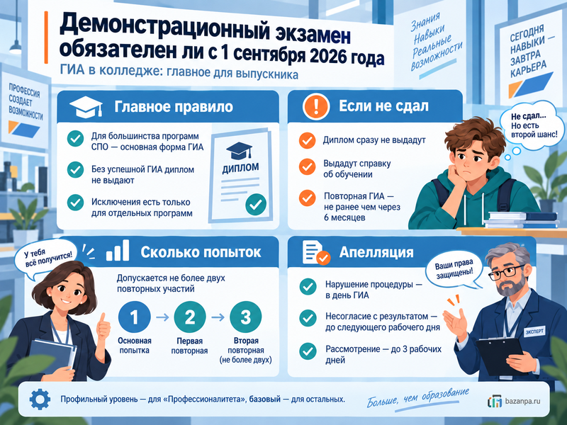 Обязателен ли демонстрационный экзамен в колледже с 1 сентября 2026 года