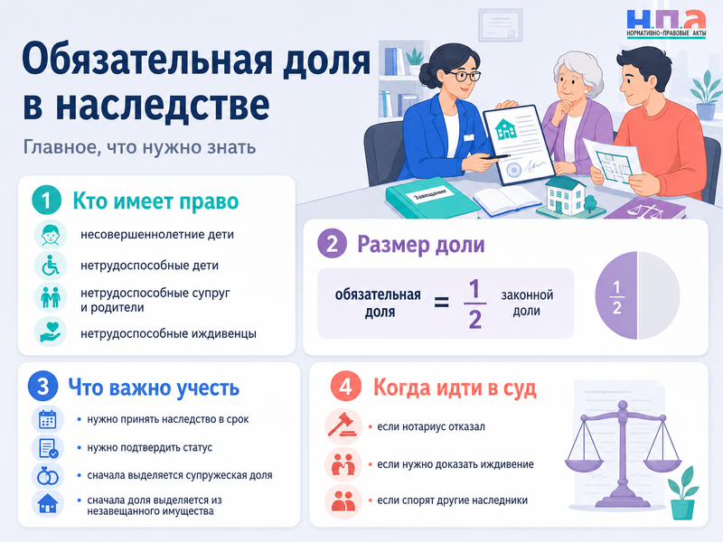 Обязательная доля в наследстве кто имеет право и как ее рассчитать