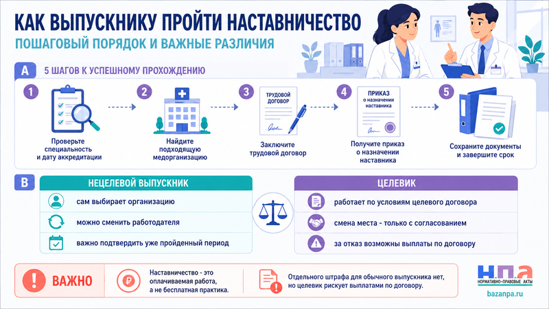Обязательное наставничество и отработка выпускников-медиков в 2026 году