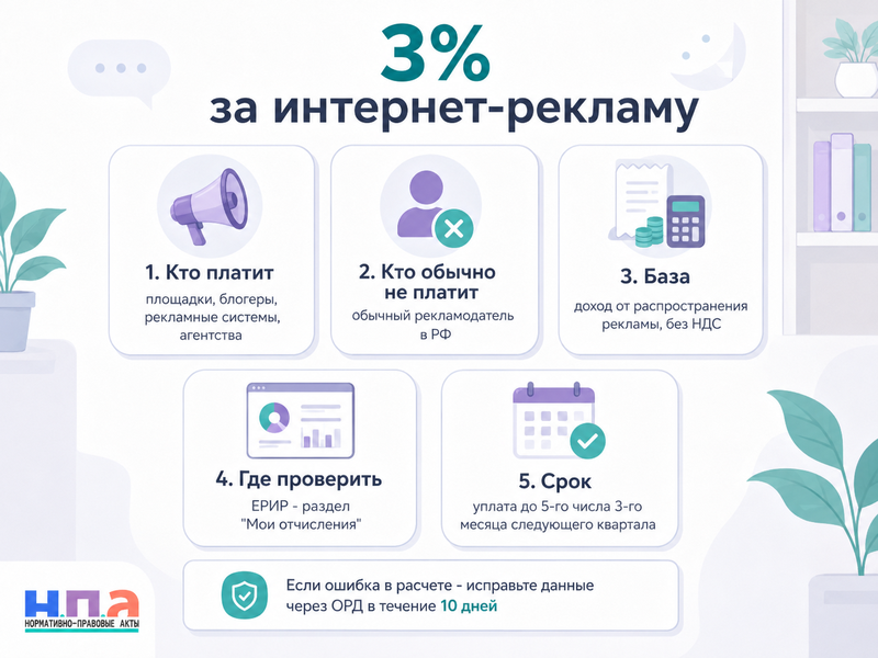 Обязательные отчисления 3% за интернет-рекламу в 2026 году кто платит сбор и как проверить расчет Роскомнадзора