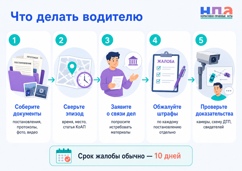 Один дорожный эпизод - несколько штрафов как теперь рассматривают дела и что делать водителю