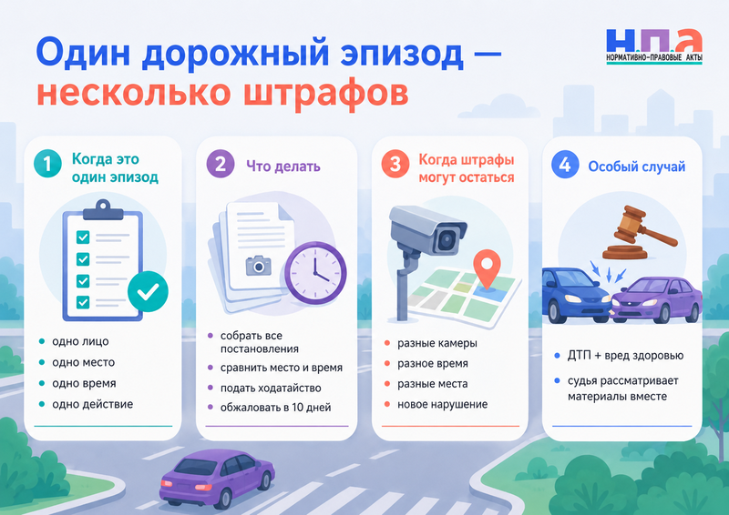 Один дорожный эпизод - несколько штрафов как теперь рассматривают дела и что делать водителю