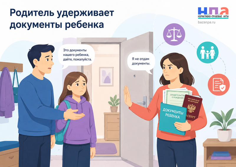 Один родитель удерживает документы ребенка как вернуть паспорт и свидетельство о рождении