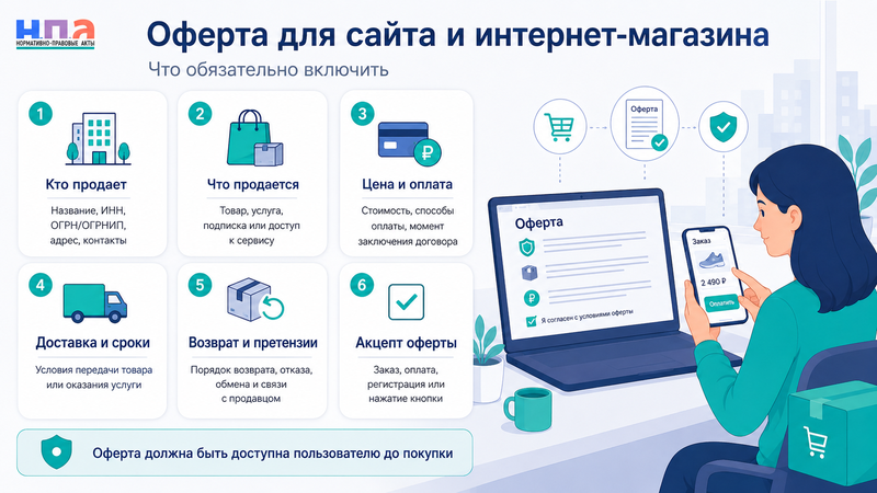 Оферта для сайта и интернет-магазина что обязательно включить и когда нужна подпись