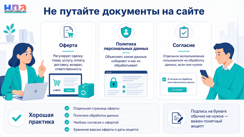 Оферта для сайта и интернет-магазина что обязательно включить и когда нужна подпись