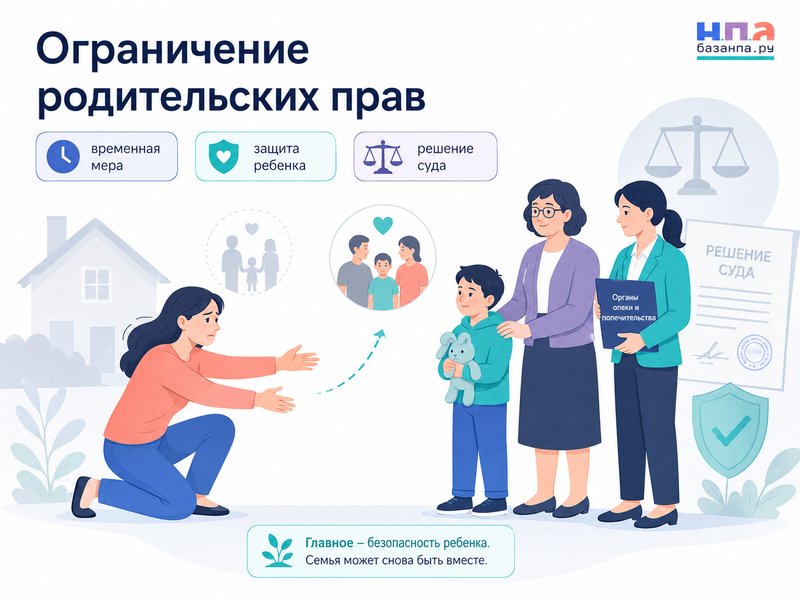 Ограничение родительских прав основания, срок, алименты и возвращение ребенка в семью