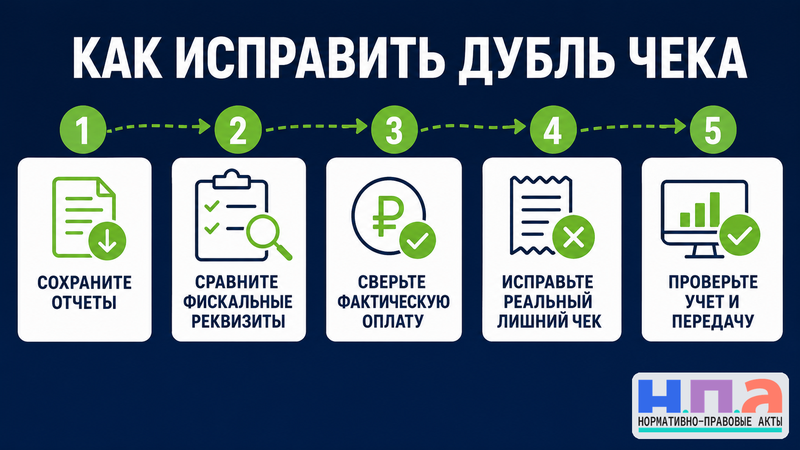 Онлайн-касса создала дубли чеков и завысила выручку