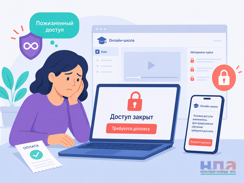 Онлайн-школа закрыла пожизненный доступ к курсу как восстановить материалы или вернуть деньги
