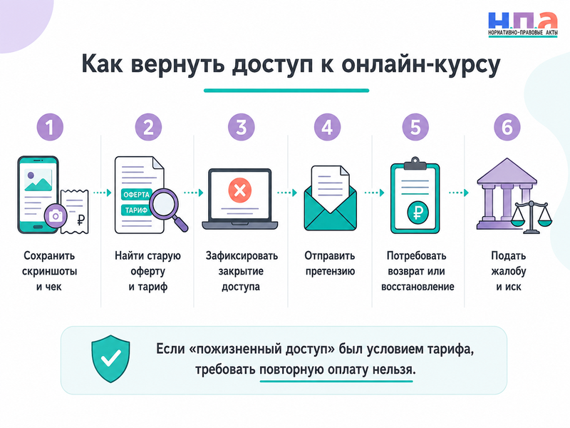 Онлайн-школа закрыла пожизненный доступ к курсу как восстановить материалы или вернуть деньги