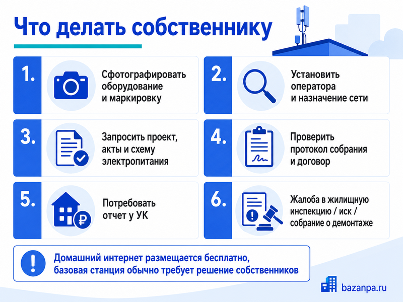Оператор связи установил антенну или оборудование на крыше дома требуется ли решение собственников и кто получает плату