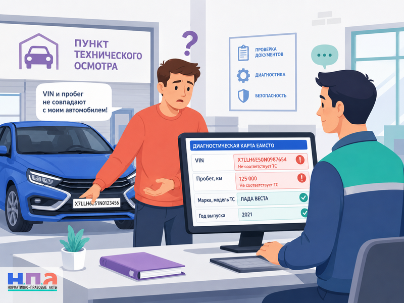 Оператор техосмотра внес в ЕАИСТО чужой пробег, неправильный VIN или неисправности автомобиля