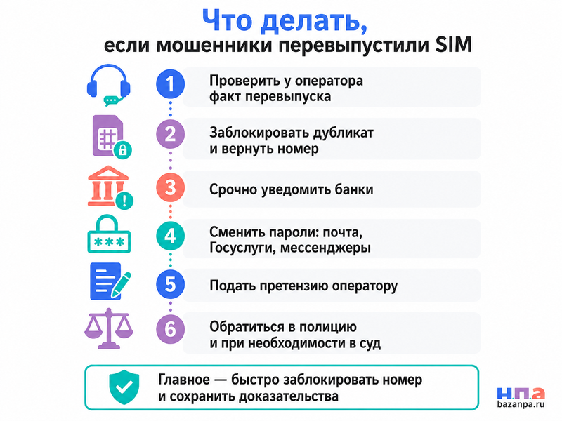 Оператор выдал мошеннику дубликат SIM-карты или eSIM как вернуть номер и взыскать похищенные деньги