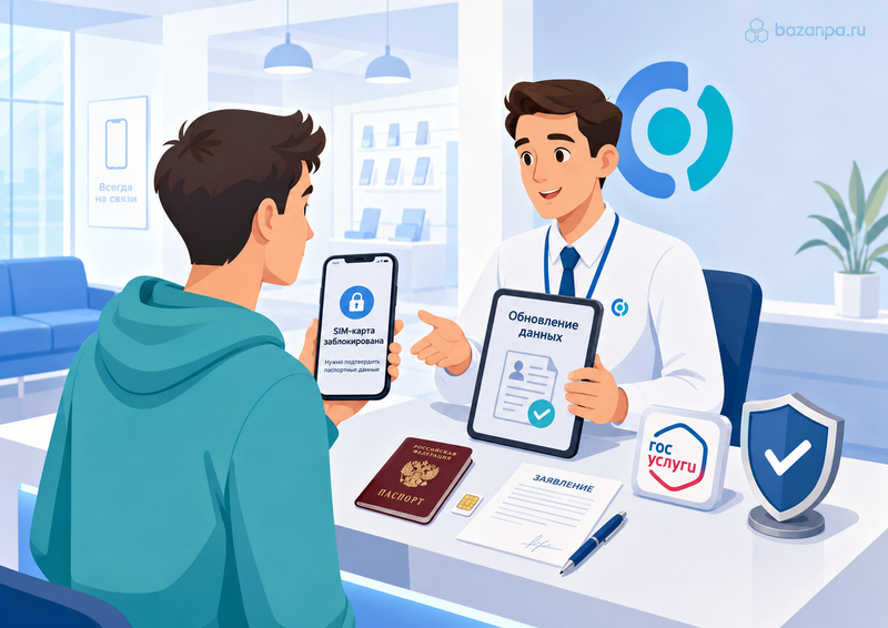 Оператор заблокировал SIM-карту из-за неподтверждённых или неактуальных паспортных данных как восстановить номер