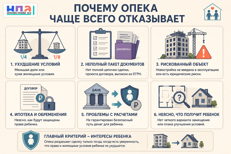 Органы опеки отказали в продаже или обмене квартиры ребенка как исправить документы и обжаловать отказ