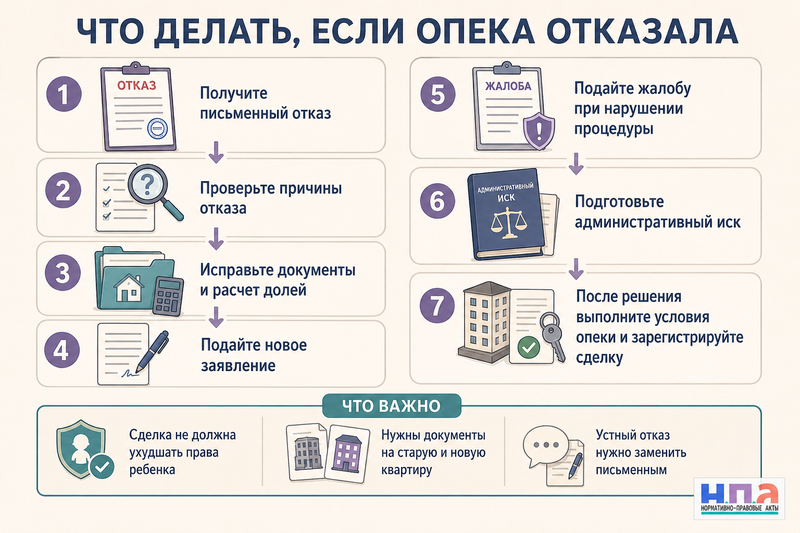 Органы опеки отказали в продаже или обмене квартиры ребенка как исправить документы и обжаловать отказ