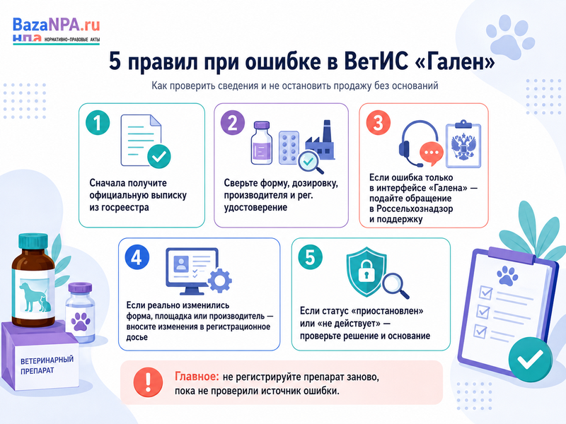 Ошибка в ВетИС «Гален»