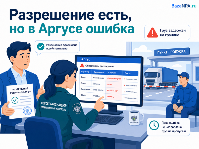 Ошибка в разрешении Россельхознадзора в «Аргусе»
