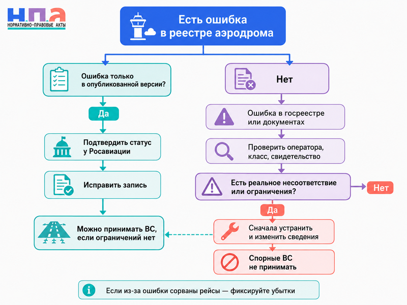 Ошибка в реестре аэродромов Росавиации