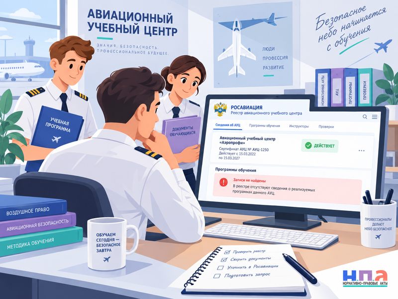 Ошибка в реестре авиационного учебного центра