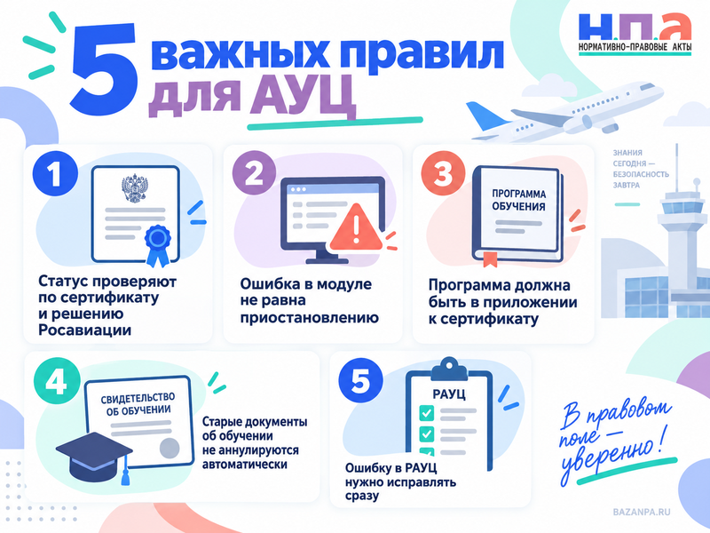 Ошибка в реестре авиационного учебного центра