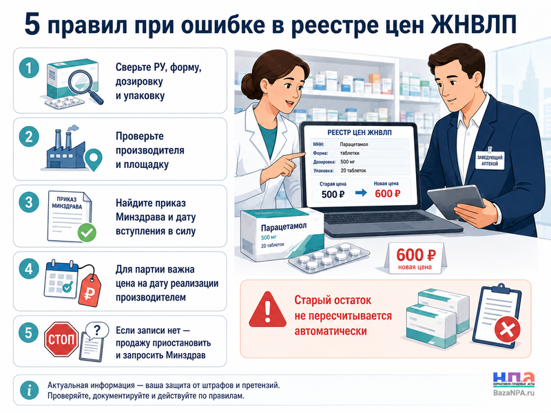 Ошибка в реестре цен ЖНВЛП