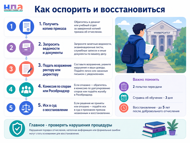 Отчисление из вуза или колледжа законные основания, восстановление и обжалование приказа