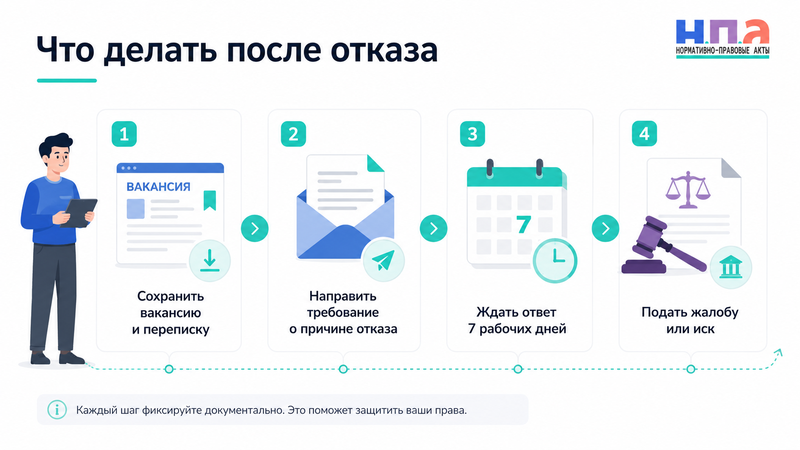 Отказ в приеме на работу: когда можно потребовать письменную причину и доказать дискриминацию