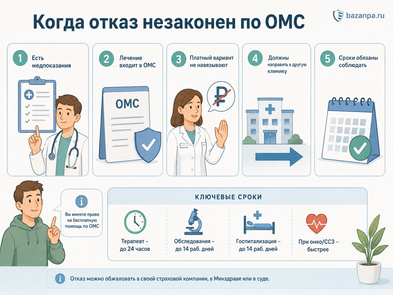 Отказали в бесплатном лечении по ОМС куда жаловаться и как получить медицинскую помощь