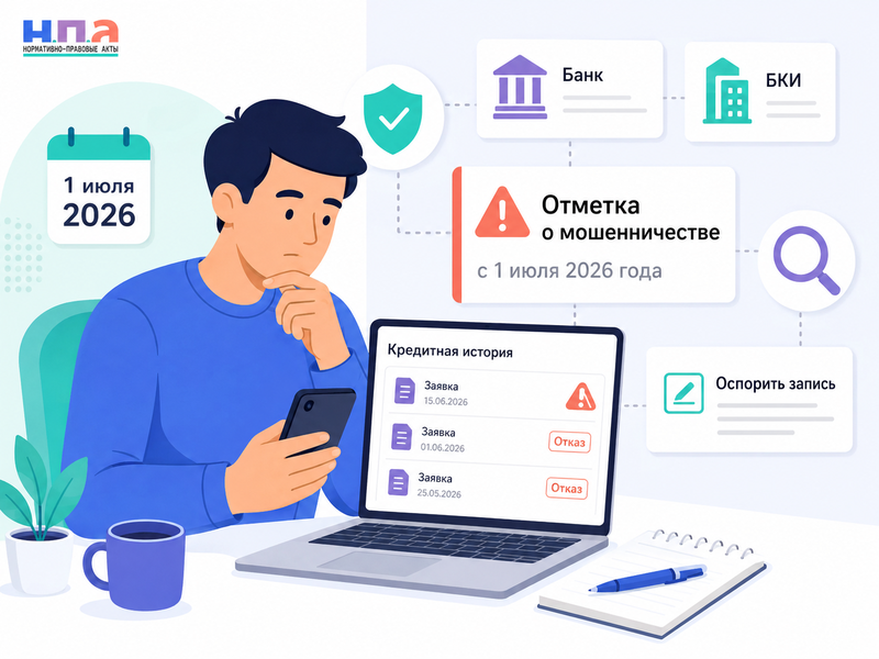 Отметка о мошенничестве в кредитной истории с 1 июля 2026 года