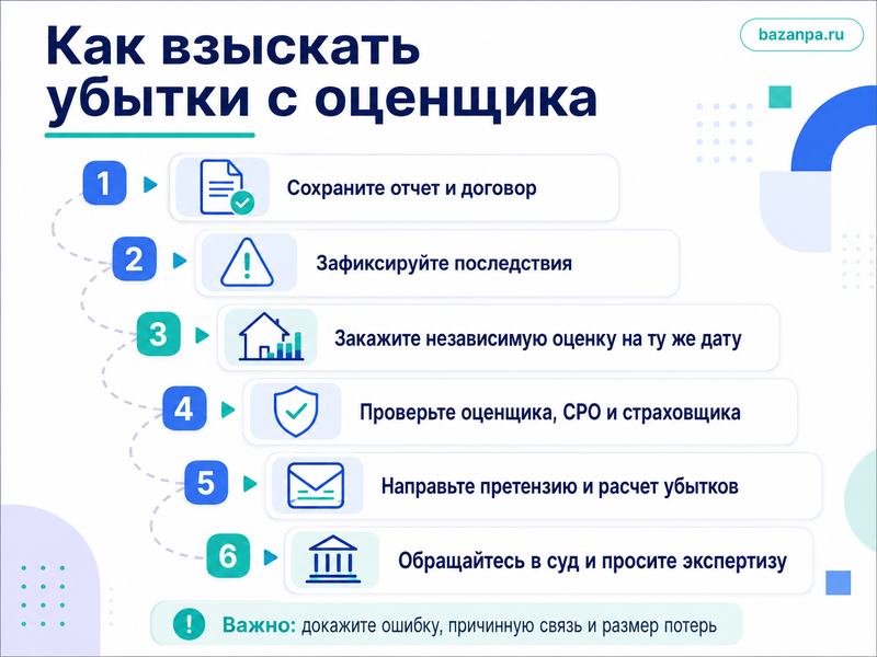 Оценочная компания ошиблась в отчёте об оценке: как взыскать убытки с оценщика
