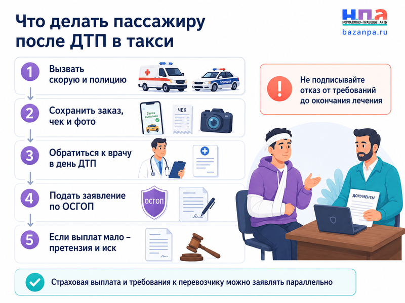 Пассажир пострадал в ДТП во время поездки на такси кто возмещает лечение, утраченный заработок и моральный вред
