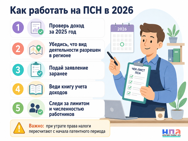 Патентная система налогообложения в 2026 году лимит доходов, виды деятельности и утрата права на ПСН