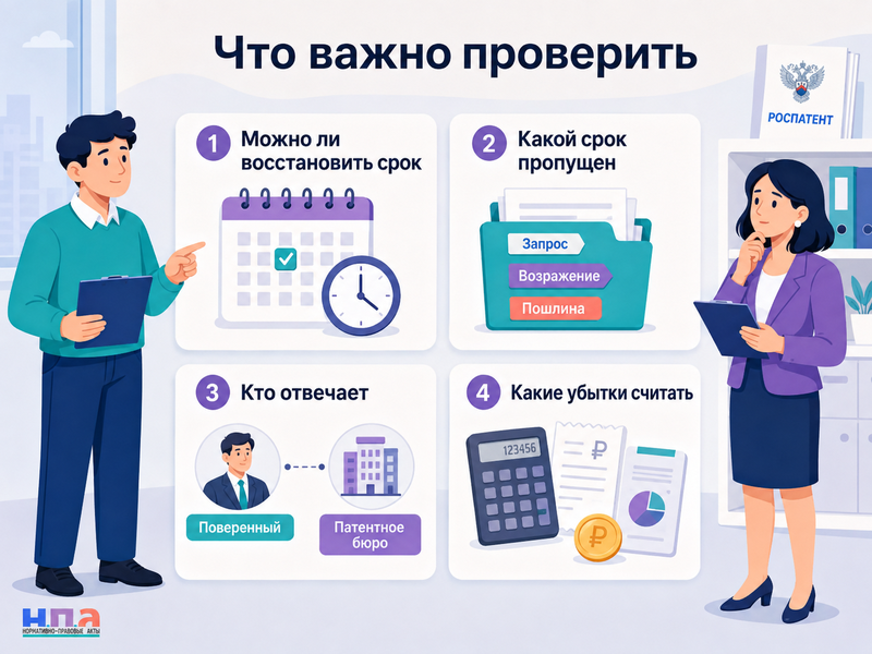 Патентный поверенный пропустил срок в Роспатенте кто отвечает и можно ли взыскать убытки