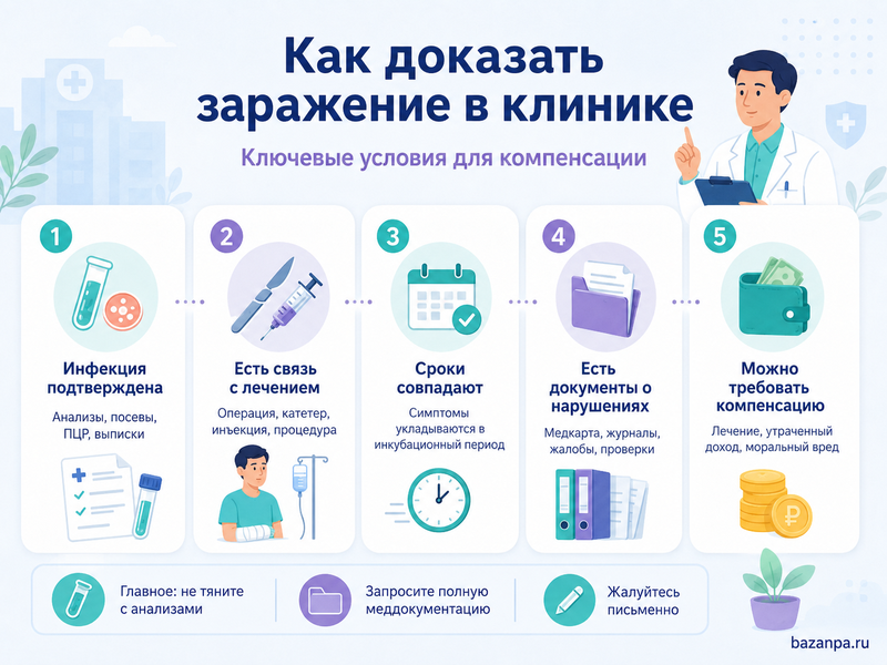 Пациент заразился инфекцией в больнице или клинике как доказать источник заражения и взыскать компенсацию