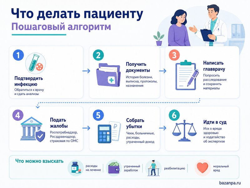 Пациент заразился инфекцией в больнице или клинике как доказать источник заражения и взыскать компенсацию
