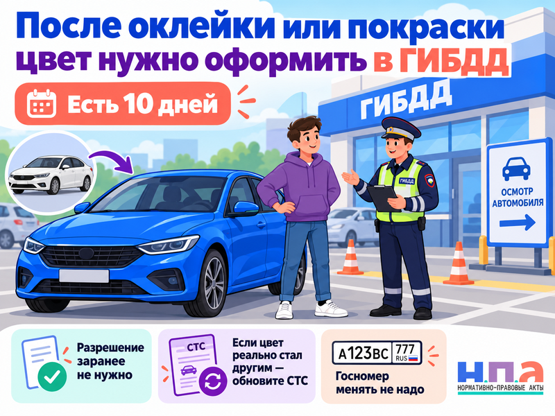 Перекрасил автомобиль или оклеил плёнкой - нужно ли менять документы