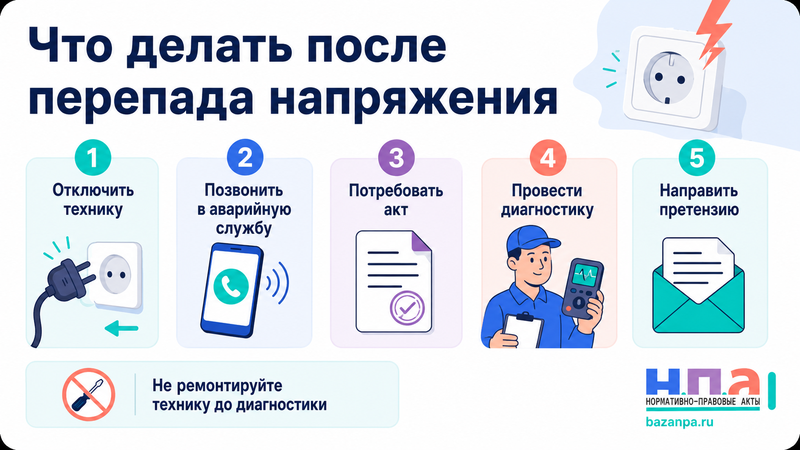 Перепад напряжения повредил бытовую технику как взыскать ущерб с энергоснабжающей организации